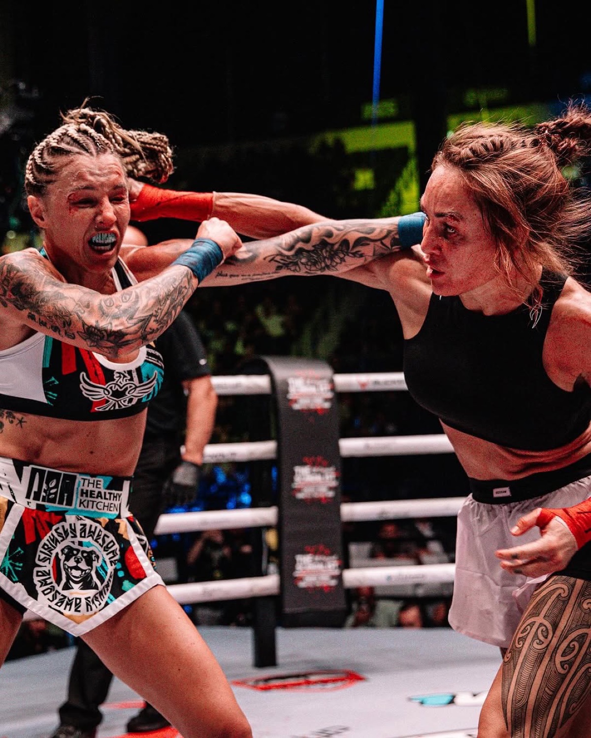 Tai Emery mid-punch-exchange at BKFC fight night